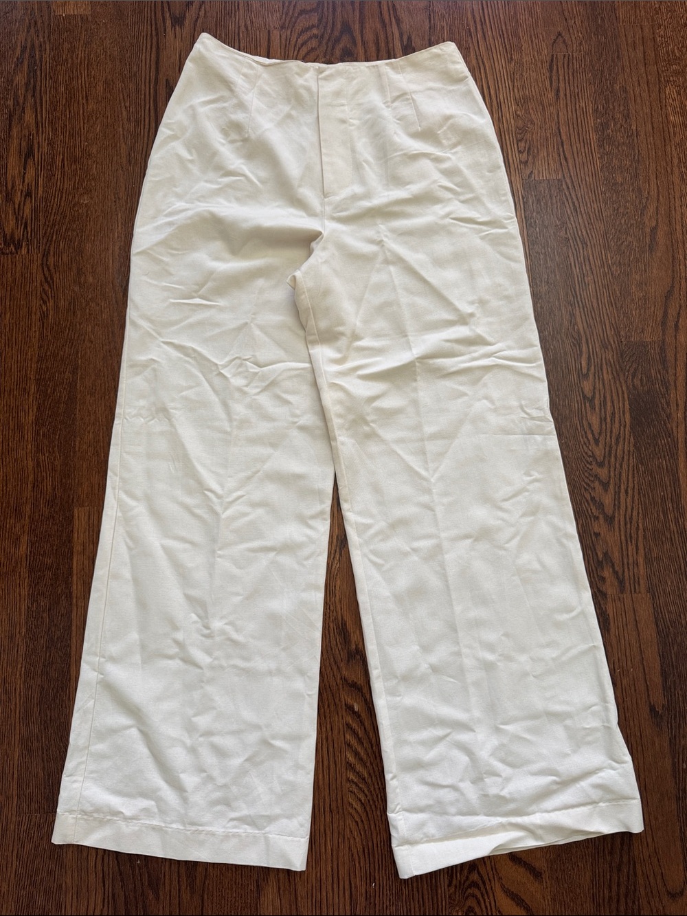 FOREVER 21 Cream Wide-Leg Dress Pants